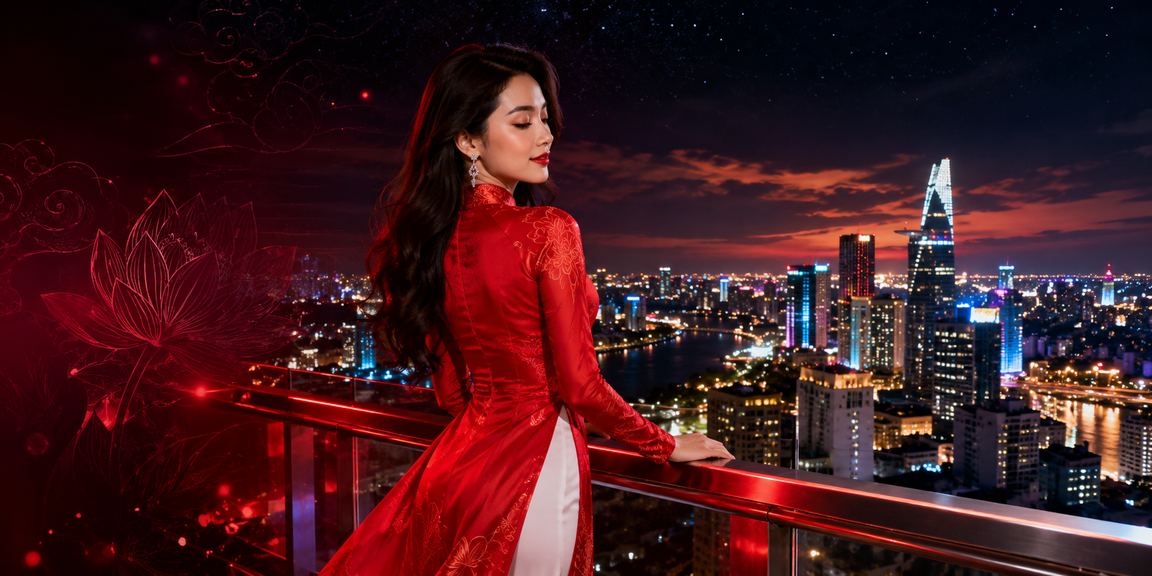 Cô gái mặc áo dài tại TP. Hồ Chí Minh sử dụng điện thoại để chơi game và nhận deposit bonus