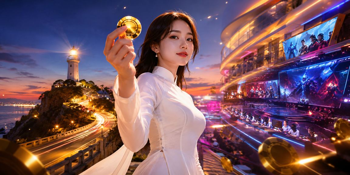 Cô gái mặc áo dài tại Vũng Tàu theo dõi esports và đặt cược trên điện thoại